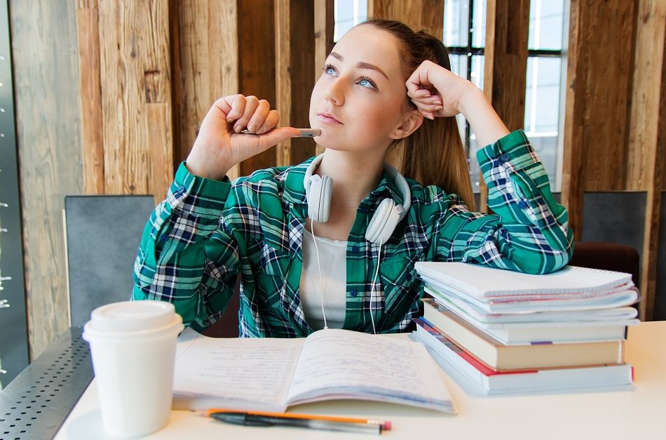 girl doing homework
